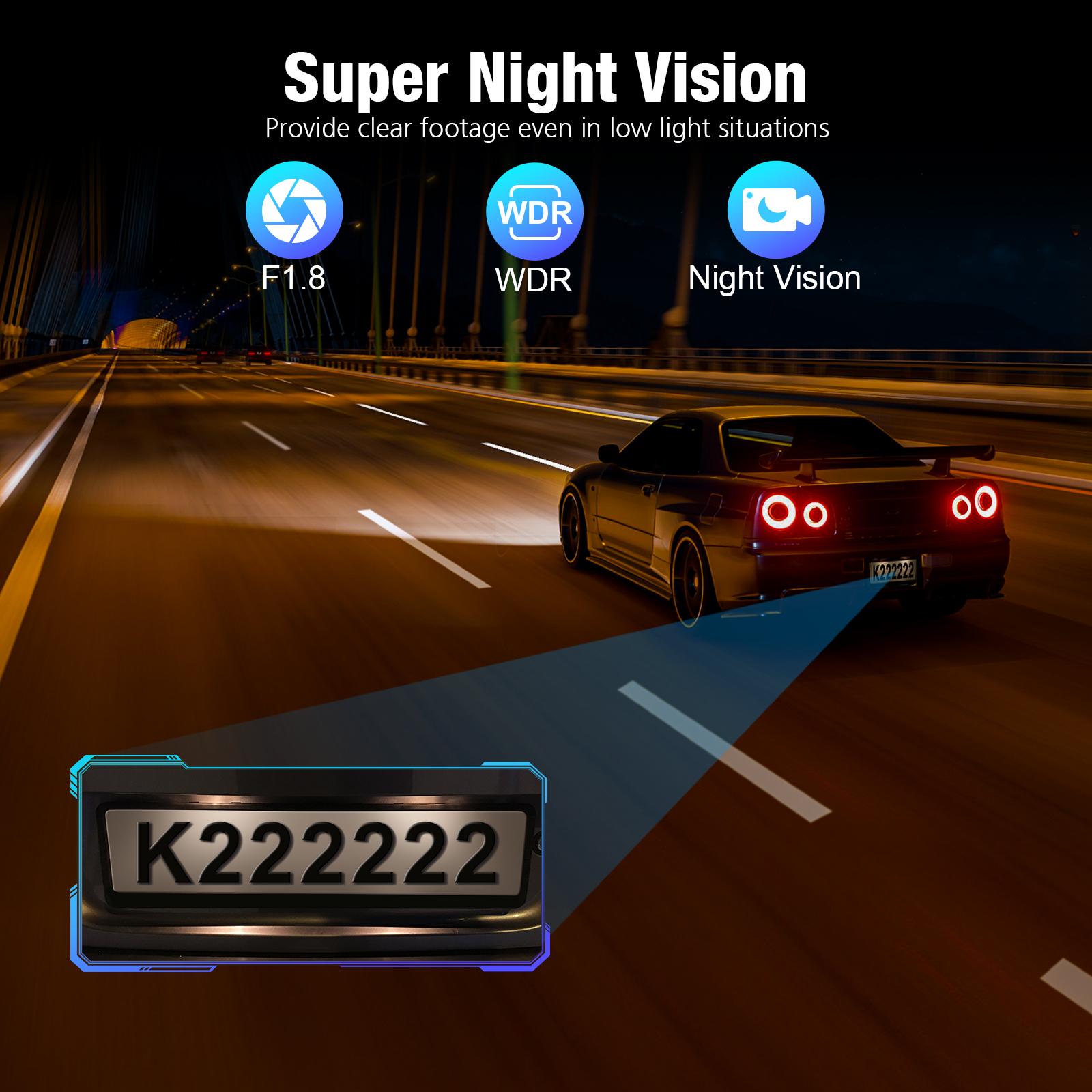 Sarmert 4K Dual Dash Cam builtin 5.8G WIFI&GPS, 140° Car Camera with