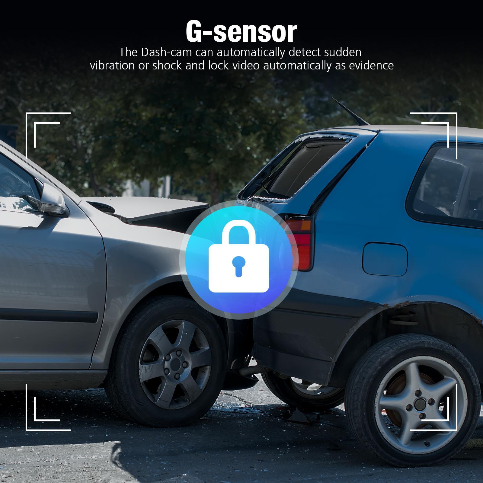 Sarmert 4K Dual Dash Cam builtin 5.8G WIFI&GPS, 140° Car Camera with